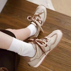 欧洲站2025新款真皮德训鞋系带平底休闲运动鞋爆款阿甘鞋女潮