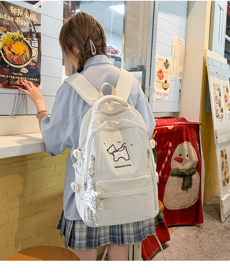 Herbst-Neukollektion Cartoon niedliche hochwertige Nylon großvolumige Rucksack für Schüler der Mittel- und Oberstufe Damen Pendler Doppelschulter-Rucksack