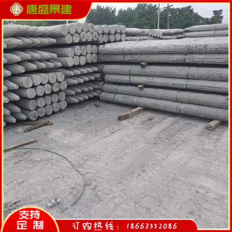 河道木桩河道彼岸桩护坡仿木桩 混凝土仿树桩支护水泥仿木桩抗压