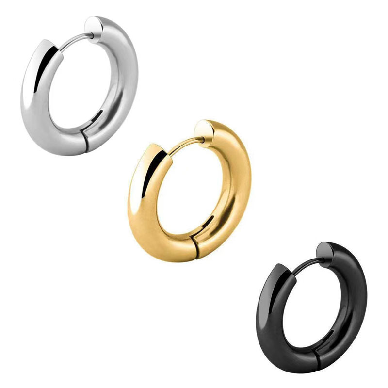 fashionable universal trend geometric earrings stainless steel for…
