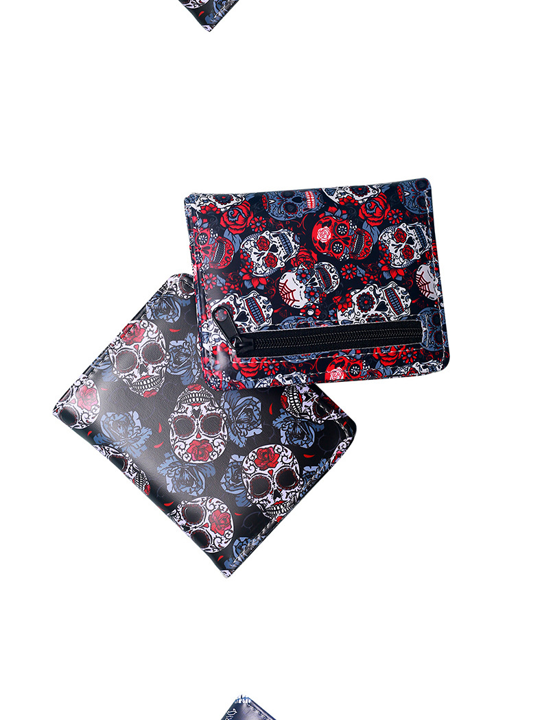 37g Weight Nylon Lining Material Open Closure Type Small Wallets Bags Type 1 Piece Quantity Holiday, Party Occasion PVC Material Halloween Festival Skull Pattern All Seasons Season Unisex Gender Printing Design Retro, Cool Style Style Square Shape Unisex Skull PVC Open Small Wallets 16