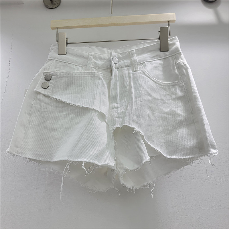Pantalones Cortos de Mezclilla Irregulares para Mujer de Cintura Baja