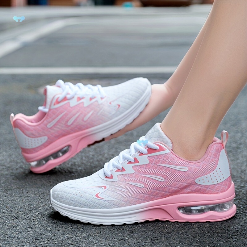 Women's Breathable Fabric Running Shoes, Low Top Lace-Up