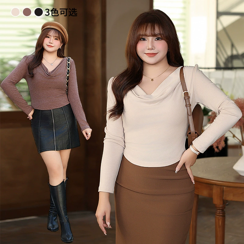 Шикарный флисовый воротник во французском стиле, уникальный маленький Топ, увлажняющий его 8760 больших размеров, осенне-зимняя элегантная маленькая рубашка с длинным рукавом Maillard