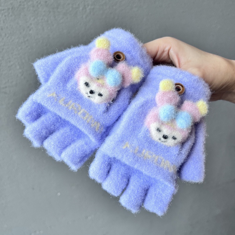 Purple gloves, fingerless