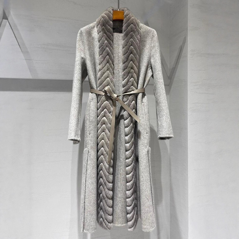 Woolen cashmere demi-season double-sided jacket
