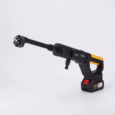 High pressure car wash water gun Household Telescopic Hose Set, Portable - 674637-black-and-yellow-bare-metal