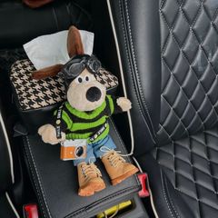 かわいい掌門犬公仔自動車手すり箱多機能バンド車内ティッシュバッグ車内ティッシュケース車載