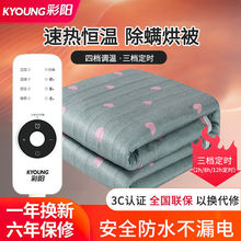 彩阳电热毯单双人家用双温电褥子速热可水洗螨智能调温定时垒德株