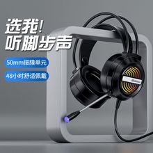 电脑头戴式耳机带麦克风笔记本电脑台式有线电竞游戏专用usb耳麦