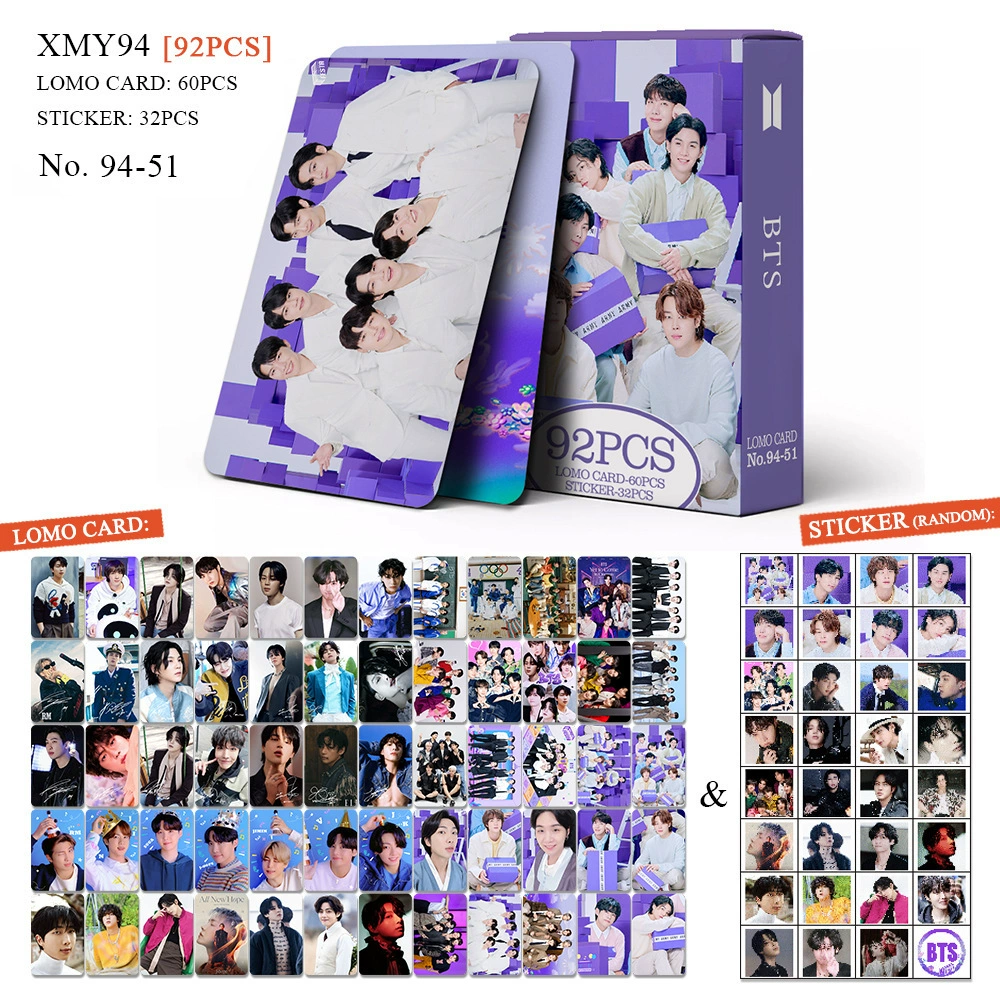 Набор 92 карточки с фото, BTS BPSKTWICE, двусторонние LOMO-карточки, фабричная печать