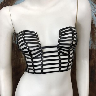 Clothing harness, leather harness, punk leather body harness multicolor available