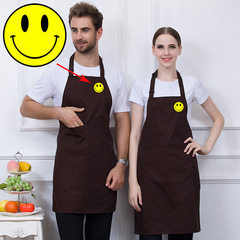 掛脖圍裙黑色男廚師酒店餐廳飯店咖啡廳工作圍裙服務員女廚房全身