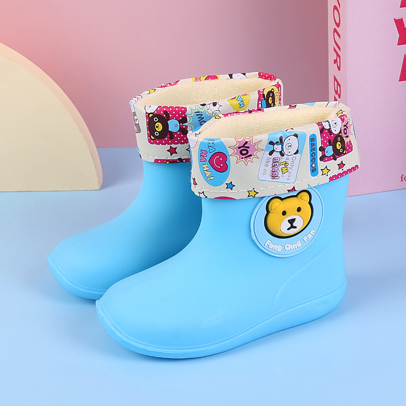 子供の束の口の雨の靴の卸売りの軽やかな小さい黄色のアヒルの雨の靴の中で小さい子供の防水は雨具の赤ちゃんの水の靴の女の子を外出します。|undefined