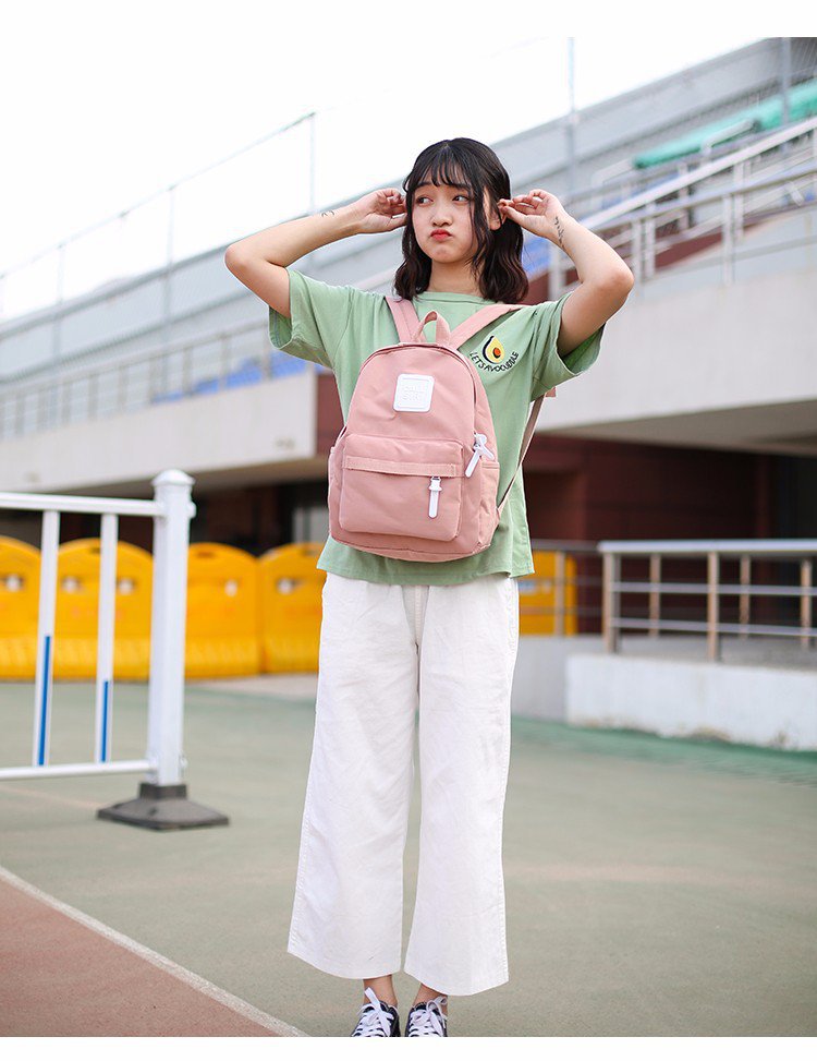 大中小号白标糖果色双肩包尼龙布