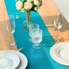 跨境定制奢华闪光垂直条纹桌布桌旗编制婚庆欧式涤纶餐桌装饰婚礼