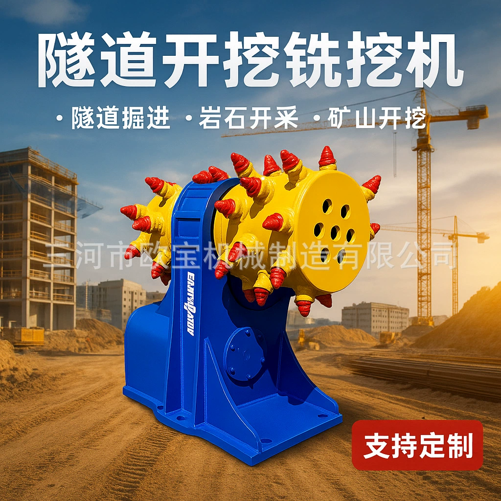 Фрезерный экскаватор, оборудование для копания небольших скальных траншей, высокопрочный фрезерный экскаватор, инструмент для работы с твердыми породами, гидравлическая фрезерная головка