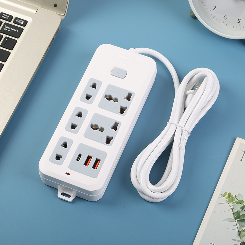2USB + 1Type-C socket de escritorio estándar británico estándar europeo estándar americano color neutral bolsa de embalaje