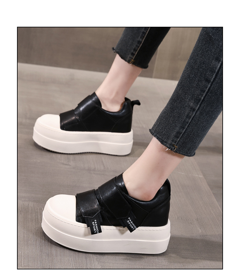 Giày sneaker nữ đế dày Velcro dáng nhỏ, phối màu be — Màu be chi tiết 18