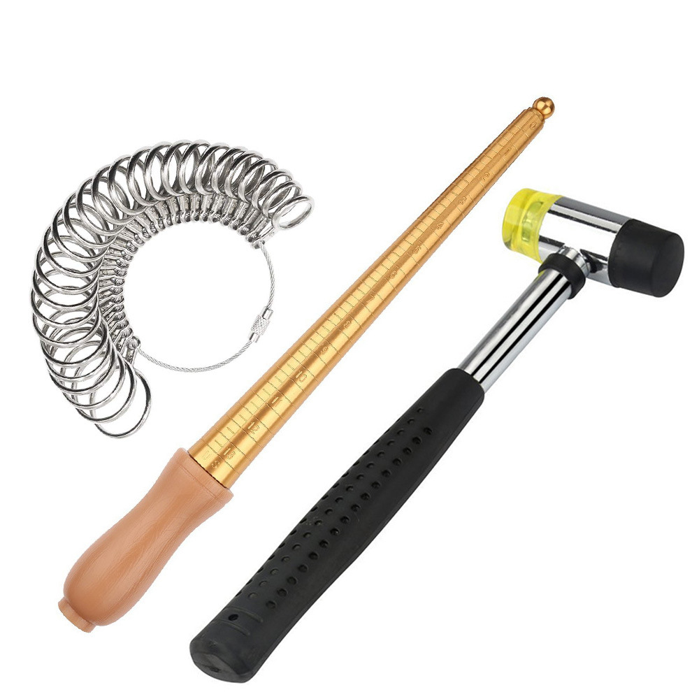 塑料柄电镀铜棒 0-13美码戒指圈 戒指尺寸测量手指尺寸大小筛选器