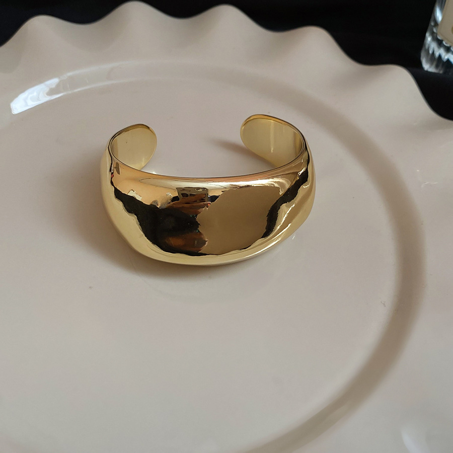 Pulsera abierta con torsión brillante geométrica irregular, pulsera de nicho de personalidad de estilo europeo y americano, joyería de temperamento exagerado al por mayor