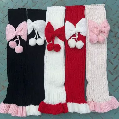 Цветные вязанные галстуки для учеников начальной школы, тёплые Woolen универсальные сапоги, утолщенные, средняя длина, свободный крой, оверсайз