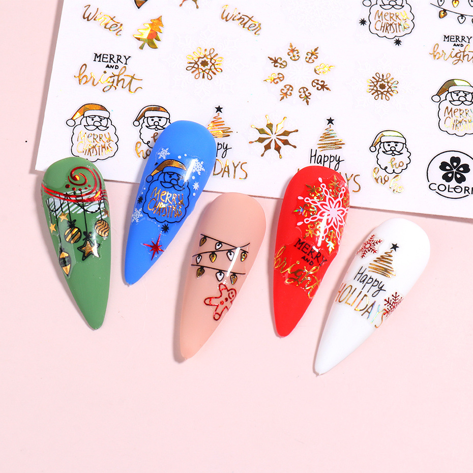 3g Weight Nail Patches Nail Supplies 1 Piece Quantity Santa Claus Pattern Simple Style Style Simple Style Santa Claus Paper Nail Patches 1 Piece 2