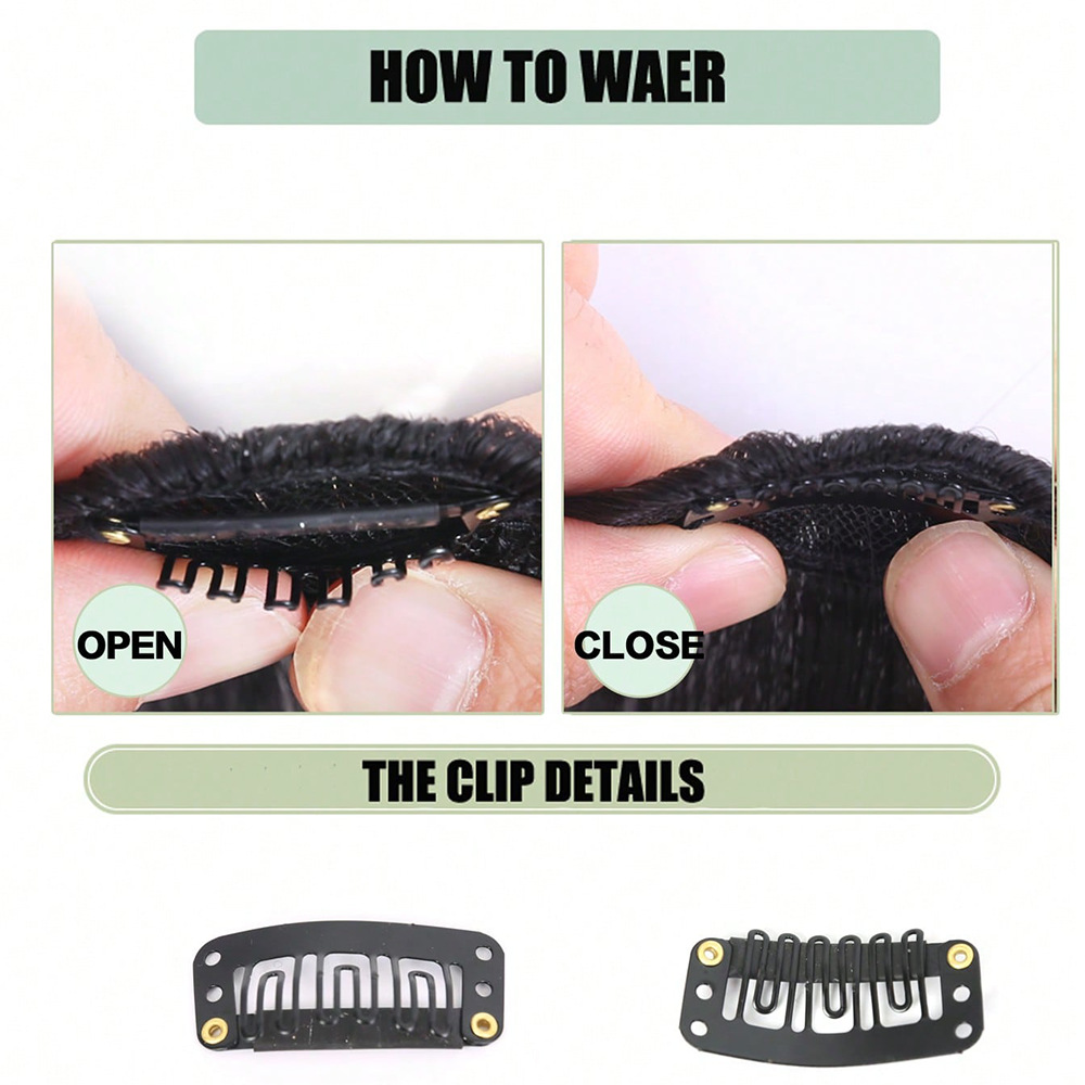 Perücke weiblicher Luftknall ultradünner Kopf und Stirnknall weibliche natürliche Stirn unsichtbarer, spurloser, flauschiger Pony_voghion.com