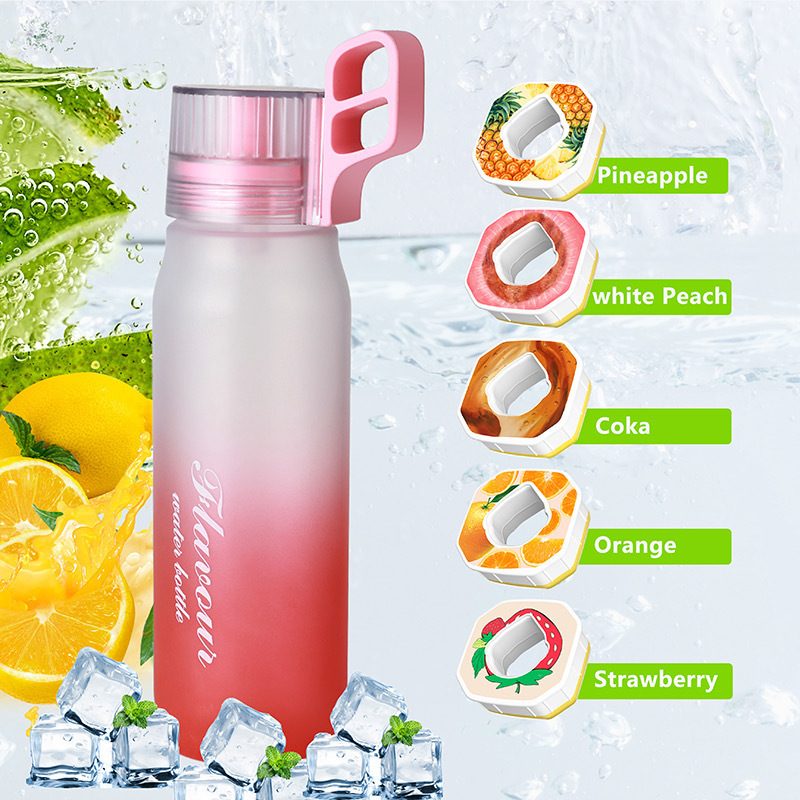 Verspielte Farbverlauf-Wasserflasche 750 ml, hitzebeständig, duftender Wasserbecher für Männer und Frauen, 0 Zucker, 0 Kalorien_voghion.com