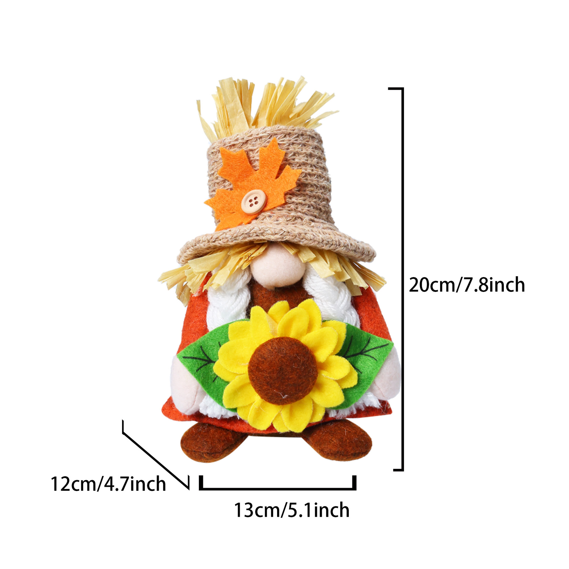 Nuevo Día de Acción de Gracias transfronterizo Espantapájaros Festival de la cosecha Decoración Muñeca sin rostro Muñeca Calabaza Hoja de arce Rudolph Adornos