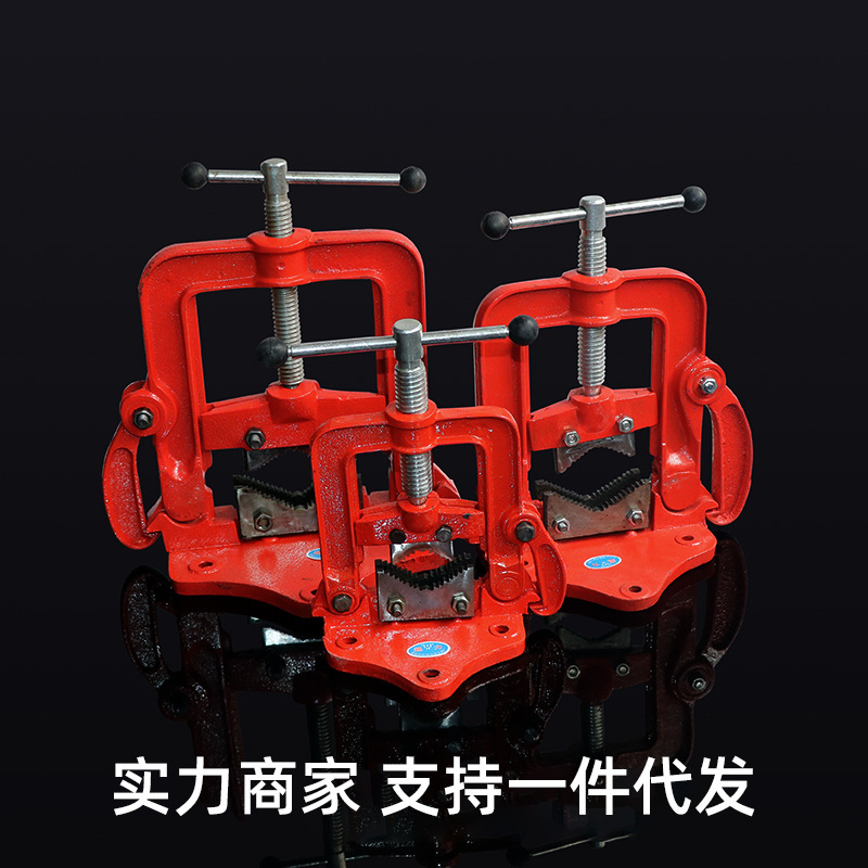 厂家蓬莱2寸3寸4寸手动管子台虎钳压力钳龙门钳龙门架子钳