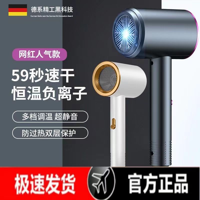 Hair Dryer for Student Dormitory Household Low-Power Negative Ion Hair Care Silent Quick-Drying Hair Dryer 800W