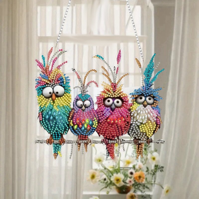 New 5D diamond painting acrylic pendant beautiful parrot DIY stick diamond decorative painting cross-border hot manufacturers