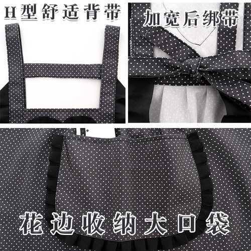 Home kitchen cooking canvas apron for women, anti-fouling, breathable and wear-resistant, fashionable Korean style work clothes, adult apron