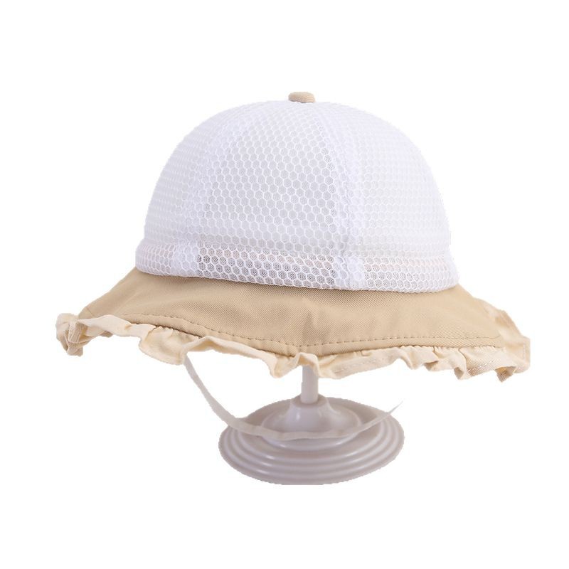 Sombrero de bebé Verano Sombrero de pescador de malla transpirable Sombrero de protección solar para bebés Sombrero de lavabo para niños y niñas