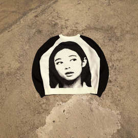 欧美欧美ins毛衣针织衫头像暗黑提花圆领长袖高街复古宽松毛衣