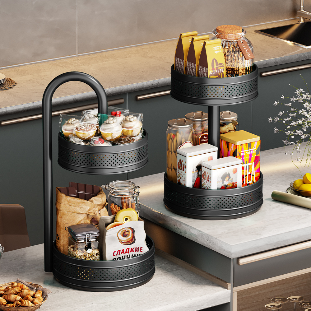 360 degree rotating seasoning rack multi-layer sauce spice bottle jar storage rack sundries storage rack kitchen storage rack