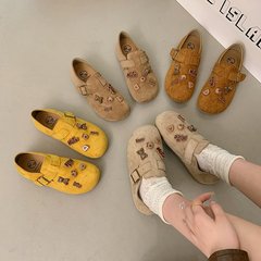 小众设计复古博肯鞋2025秋季新款懒人一脚蹬休闲单鞋百搭平底女鞋