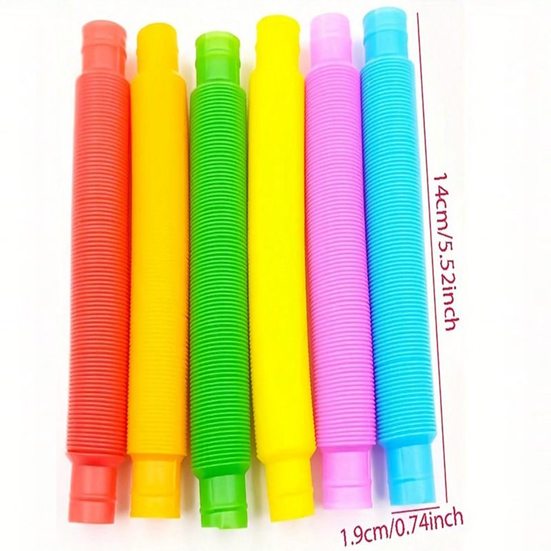 20pcs transfronterizo tubo pop tubo de plástico estirado de color tubo de descompresión corrugado tubo de ventilación tubo telescópico descompresión jugar