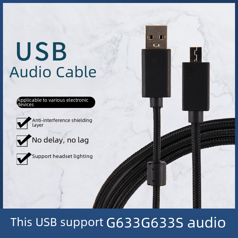 Factory For Logitech G633 G633s Earphone Cable Usb Audio Cable Support...