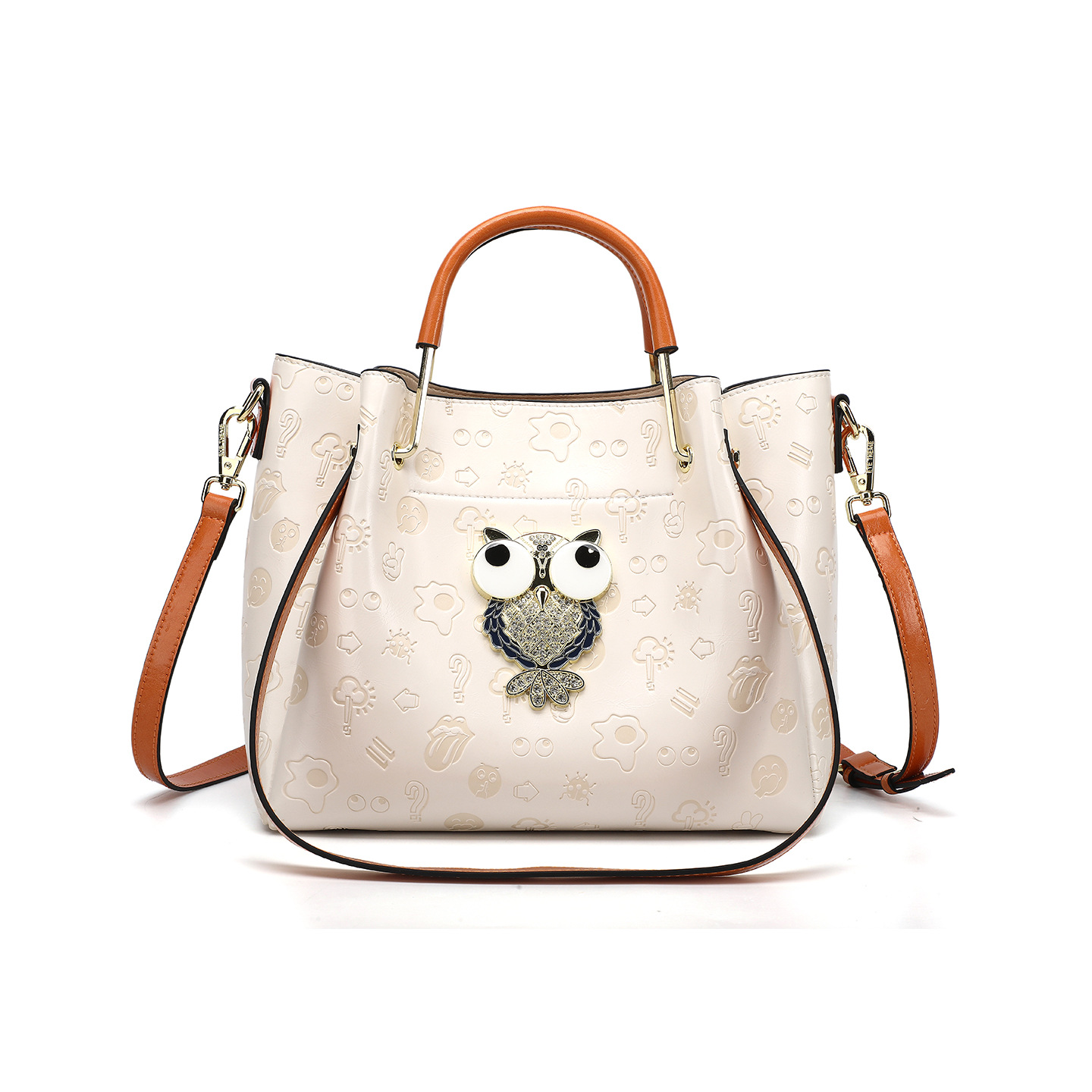 Bolsa de mujer en relieve bolsa de oficina práctica bolsa de mano estilo clásico europeo y americano 2860 #