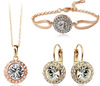 Jewelry, crystal earings, earrings, set, European style, suitable for import, 3 piece set