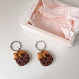 饼干小熊苹果AirTag防丢器保护套防摔宠物追踪定位器钥匙扣适用