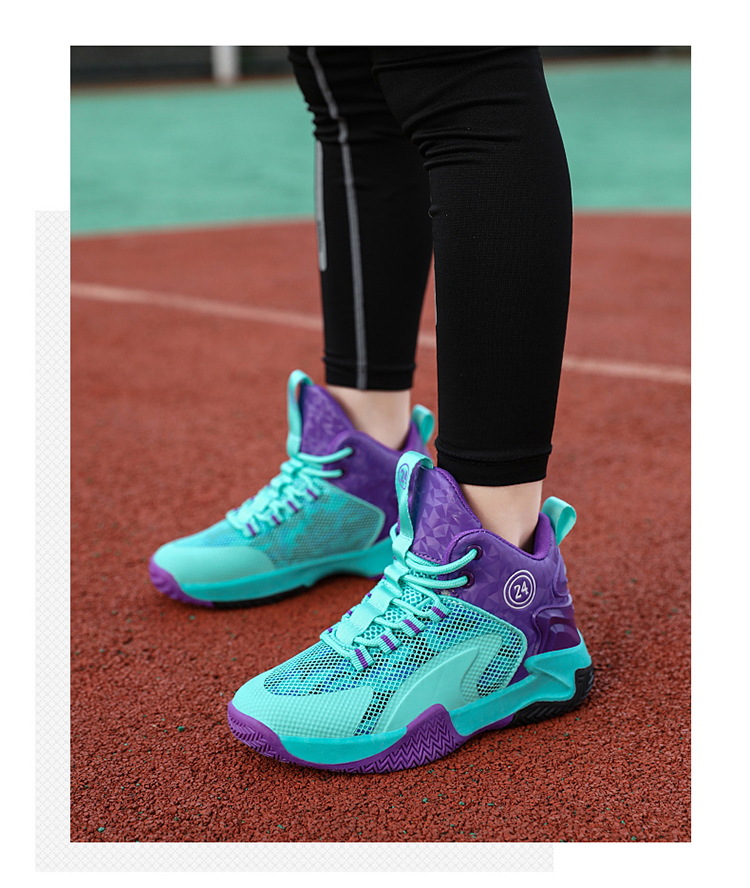 Chlapčenské športové 2022 jarná jesenná sezóna Nová sieťovaná priedušná basketbalová stredná a veľká detská šnurovacia bežecká obuv_voghion.com