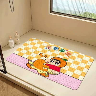 Avtomobil döşəmə paspasları, Dirt-Resistant and Water-Draining Mat for Bathroom - ah-xin-thinks-about-things-orange-4070cm-suction-cup-floor-mat