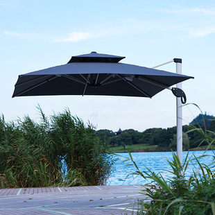 Outdoor Parasol Garden Umbrella Garden Square Roman Umbrella Bold Large Leisure Umbrella Commercial Stand Parasol