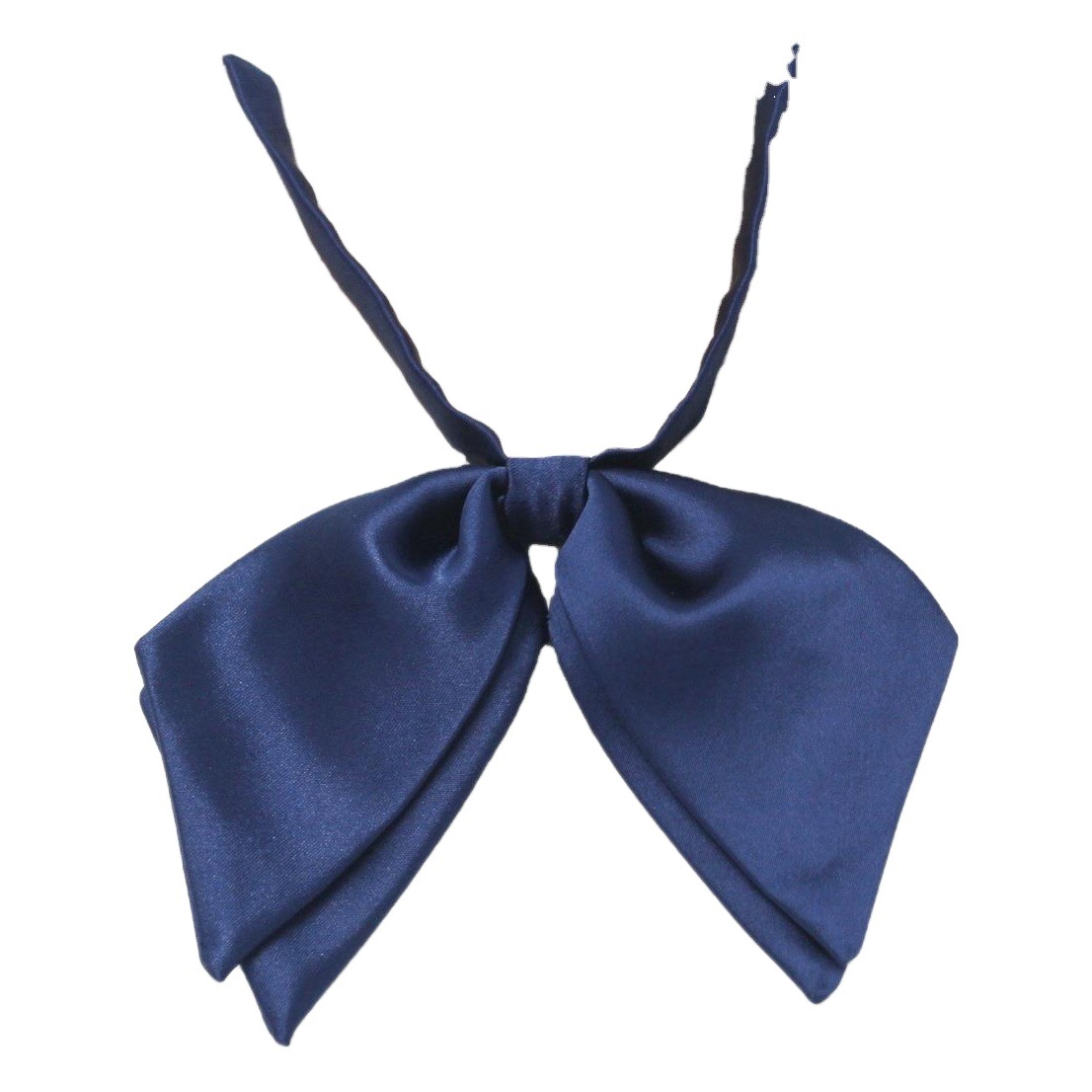 Nuevo estilo japonés estilo de la Universidad color sólido brillante JK pajarita uniforme de la flor del collar de la corbata de lazo puntiaguda de doble capa de las mujeres