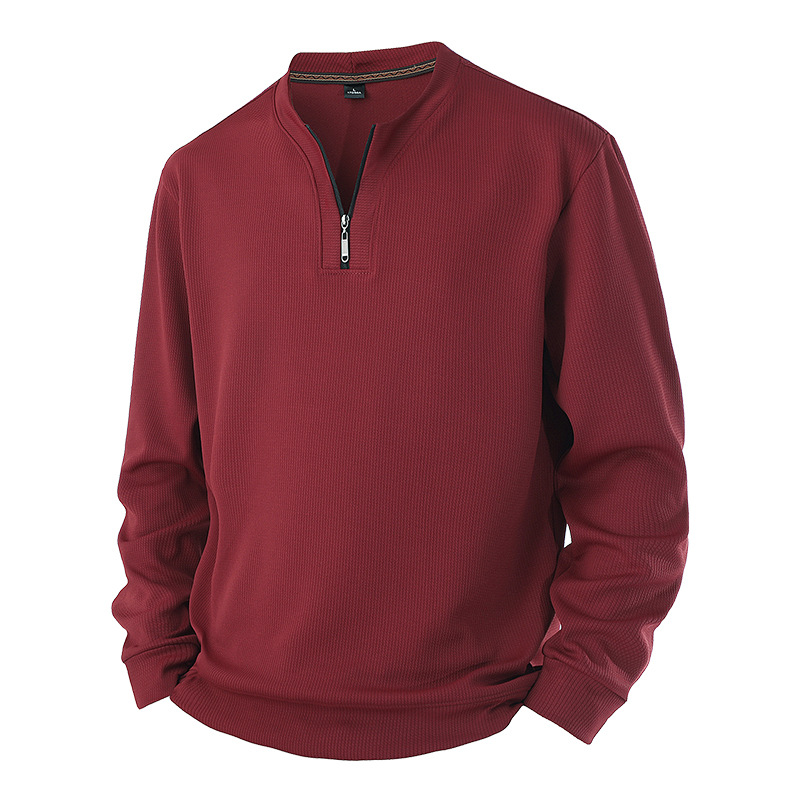 Fleece Thickened Sweater Men's Crew Neck Spring And Autumn Warm Casual T-shirt_viptrois.com