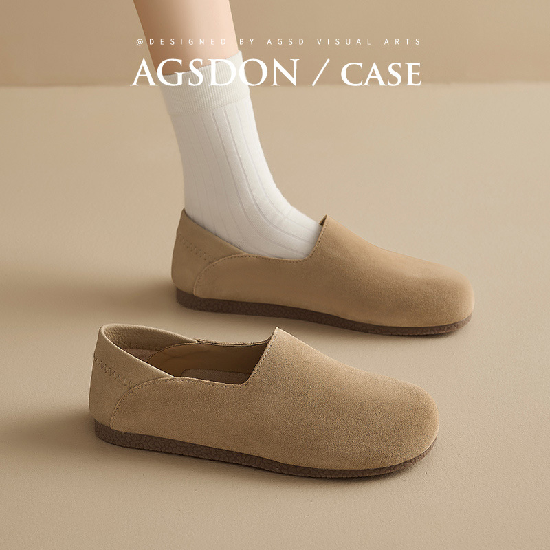 Augustion Boken Shoes Mujer 2025 Nuevo verano Dos ropa Casual Suela suave Un pie Zapatos planos Madre Tendencia
