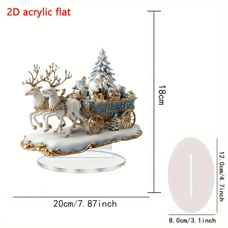 Transfronterizo acrílico 2D Navidad Snow House Santa Claus reno muñeco de nieve decoración de mesa